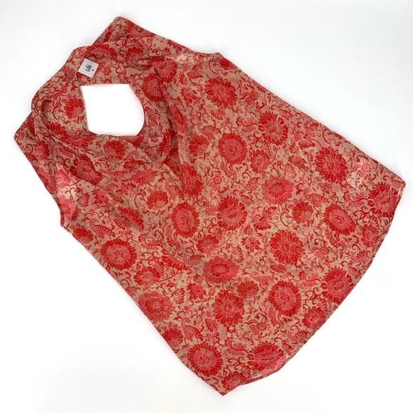 Cabi Vita Blouse #5037, Pink Paisley and Floral Sleeveless Cowl Neck Top, Medium - Picture 10 of 14